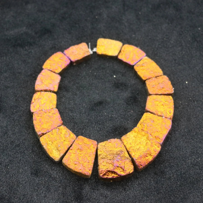 Orange Sea Sediment Stone Slice Beads for Jewelry Making