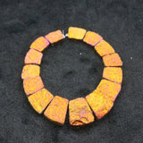 Orange Sea Sediment Stone Slice Beads for Jewelry Making
