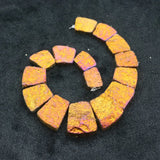 Orange Sea Sediment Stone Slice Beads for Jewelry Making