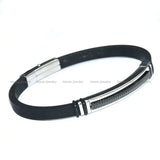 Arrival Carbon Fiber Stainless Steel Silicone Bracelets 6mm Wide Men's Jewelry