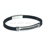 Arrival Carbon Fiber Stainless Steel Silicone Bracelets 6mm Wide Men's Jewelry