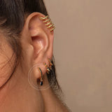 Zircon Enamel Hoop Earring Women Piercing Jewelry