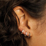 Zircon Enamel Hoop Earring Women Piercing Jewelry