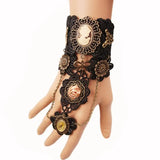 Steampunk Lace Finger Connect Bracelet with Metal Parts