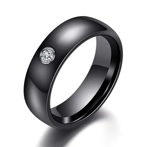 Colorful Crystal Wedding Band Ring for Women