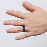 Blue Tungsten Carbide Wedding Band Ring for Men