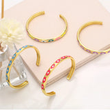 Evil Eye Bangles for Women Copper Plated Greek Eye Cuff Bangles