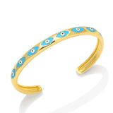Evil Eye Bangles for Women Copper Plated Greek Eye Cuff Bangles
