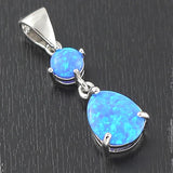 Fire Opal Women Silver Plated Pendant Necklace