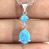 Fire Opal Women Silver Plated Pendant Necklace