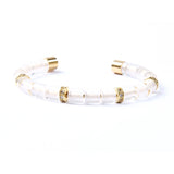 Blue Red Sky Bead Titanium Stainless Steel CZ Bangle Men Jewelry