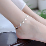 Bohemia 925 Silver Heart Anklet Bracelet for Women Beach Jewelry
