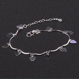 Bohemia Women 925 Sterling Silver Anklet Heart Pandent Anklet
