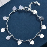 Bohemia Women 925 Sterling Silver Anklet Heart Pandent Anklet