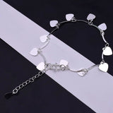Bohemia Women 925 Sterling Silver Anklet Heart Pandent Anklet