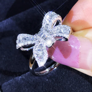 Bow Tie Diamond Ring for Women