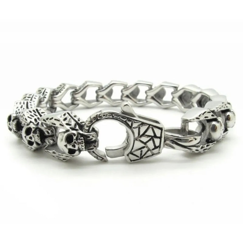 Men Stainless Steel Skull Chain Bracelet
