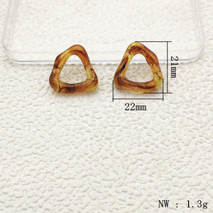 Resin Triangle Charm 21x22mm 100pcs for DIY Earring/Necklace
