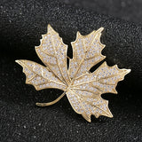 Arrival CZ Crystal Vintage Maple Leaf Brooch Pin