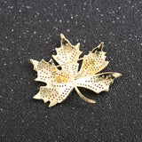 Arrival CZ Crystal Vintage Maple Leaf Brooch Pin
