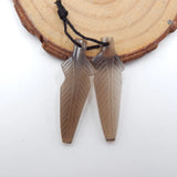 Smoky Quartz Flatback Gemstone Earrings 38x13x5mm