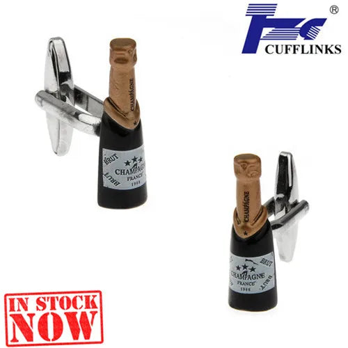 Champagne Bottle Cufflink Cuff Link Set