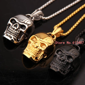 Charming Punk Skull Stainless Steel Men's Necklace