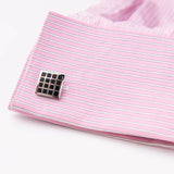 Classic Square Rhinestone Cufflinks for Men French Business Shirt Jewelry