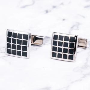 Classic Square Rhinestone Cufflinks for Men French Business Shirt Jewelry