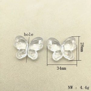 Clear Acrylic Butterfly Shape Beads for Earrings/Necklace DIY Parts