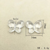 Clear Acrylic Butterfly Shape Beads for Earrings/Necklace DIY Parts