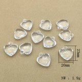 Clear Acrylic Heart Shape Charm Beads for Jewelry DIY, Findings