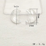 Clear Acrylic Moon Shape Beads for DIY Jewelry Making