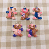 Colorful Bear Resin Charms Pendant for DIY Jewelry, Earrings, Keychain