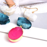 Colorful Natural Stone Long Earrings