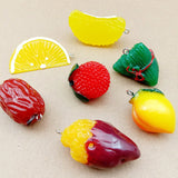 Arrival Resin Cabochons DIY Jewelry Charms 50pcs Fruit Lemon Strawberry Peach