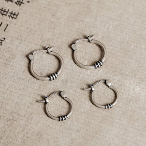 Arrival Punk 925 Silver Circle Hoop Earrings Allergy-Free