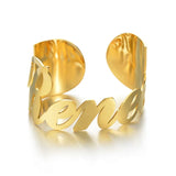Vintage Style Stainless Steel Cuff Bangle Personalized Name Jewelry