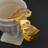 Vintage Style Stainless Steel Cuff Bangle Personalized Name Jewelry