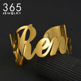 Vintage Style Stainless Steel Cuff Bangle Personalized Name Jewelry