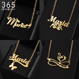Butterfly Heart Name Necklace Stainless Steel for Women Girls