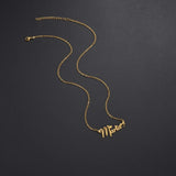 Butterfly Heart Name Necklace Stainless Steel for Women Girls