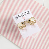 Enamel Pearl Clip on Earrings for Kids