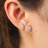 CZ Stud Earrings 925 Sterling Silver Minimal Delicate Jewelry