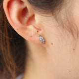CZ Stud Earrings 925 Sterling Silver Minimal Delicate Jewelry