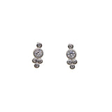 CZ Stud Earrings 925 Sterling Silver Minimal Delicate Jewelry