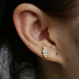 CZ Stud Earrings 925 Sterling Silver Minimal Delicate Jewelry
