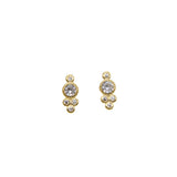 CZ Stud Earrings 925 Sterling Silver Minimal Delicate Jewelry