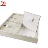 Gray Velvet Jewelry Box Organizer Drawer