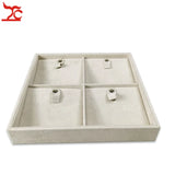 Gray Velvet Jewelry Box Organizer Drawer